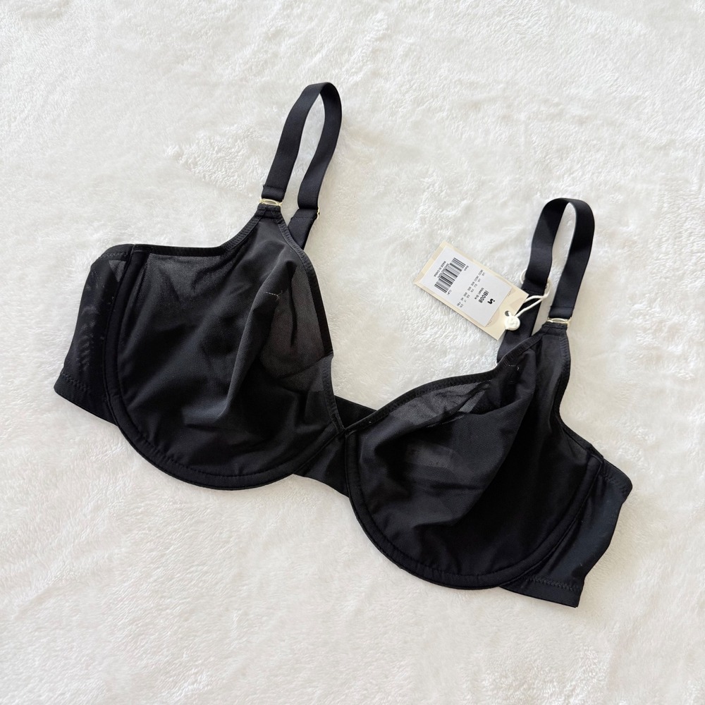 Inlyric Mesh Bra Black 36DD Underwire Sheer Lightweight New